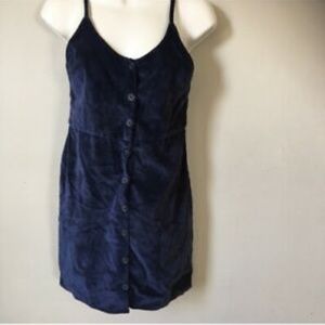 Urban Outfitters Cooperative Blue Velvet Dress